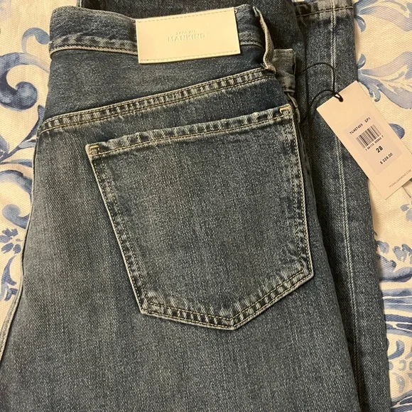 7 for All Mankind EASY STRAIGHT WITH EMBROIDERY IN SPRUCE RIGID
